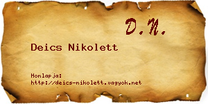 Deics Nikolett névjegykártya